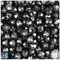 BeadTin Black Opaque 8mm Faceted Round Plastic Craft Beads (450pcs)